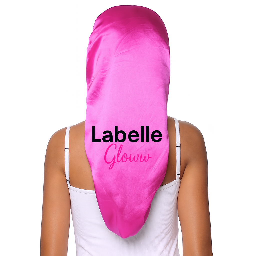 Labelle Rapunzel – Touca de Cetim Longa Ajustável | Rosa Vibrante