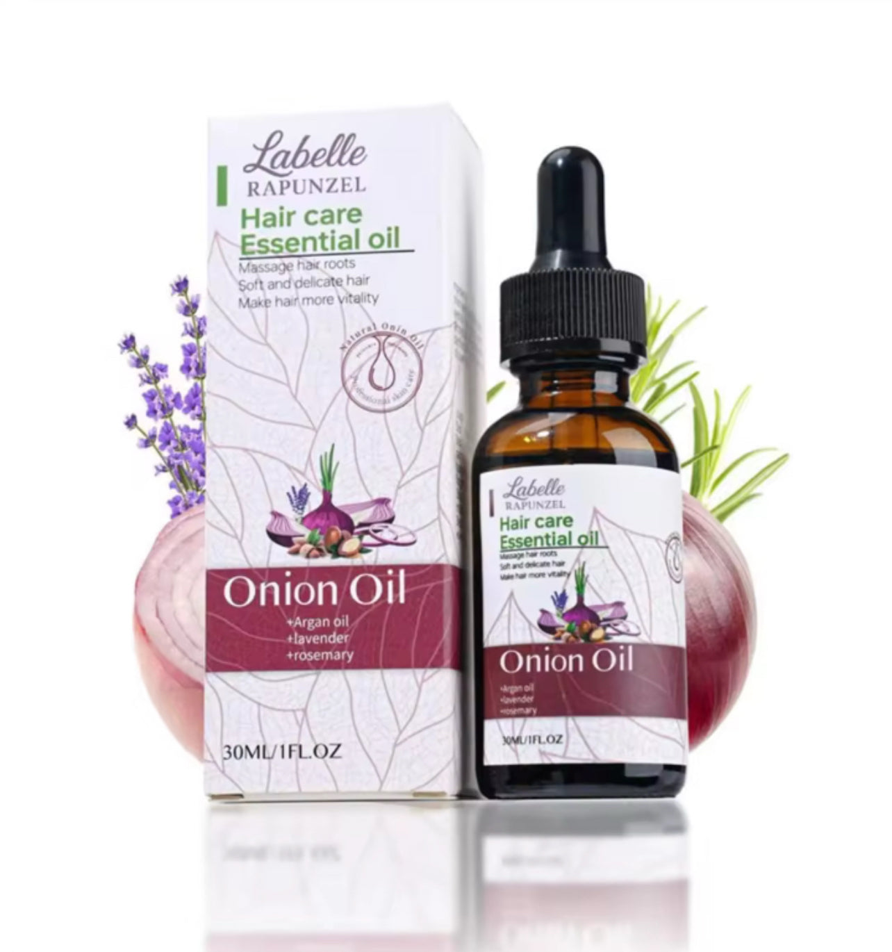 Labelle Rapunzel™ – Essential Onion Hair Oil (30ml) | Growth, Strength &amp; Shine