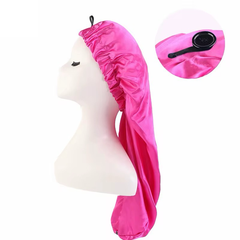 Labelle Rapunzel – Touca de Cetim Longa Ajustável | Rosa Vibrante